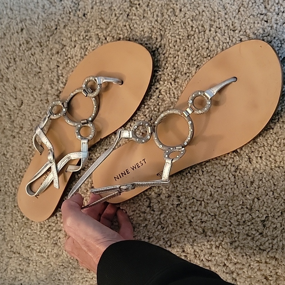 Nine West Silver Sandals 7
